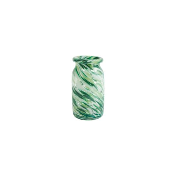 Splash Vase Roll Neck-Small-Green swirl