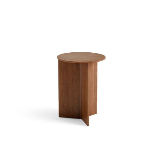 Slit Table Wood-Round Ø35 High - Walnut