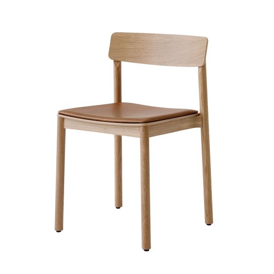 Betty Chair TK3 - Lacquered Solid Oak Frame/Seat Upholstered Noble Leather Cognac