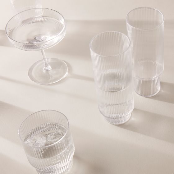 Ripple Long Drink Glass (Set of 4) - Clear
