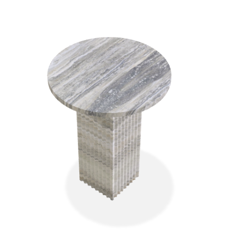 Soho Side Table - Silver Travertine