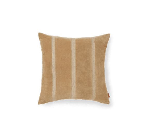 Senti Stripe Cushion - Dark Sand/Linen