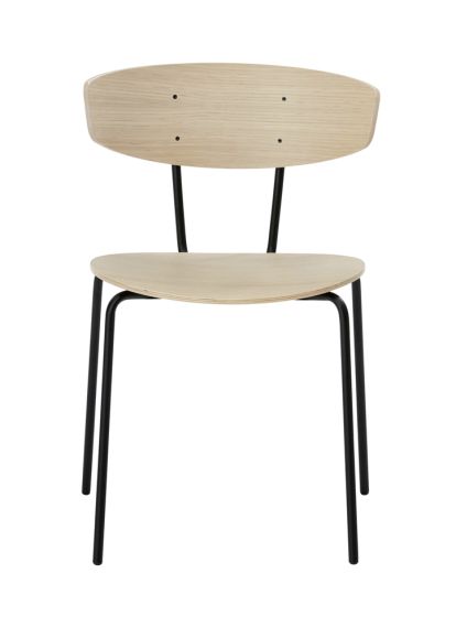 Herman Dining Chair - White Oiled Oak/Black Legs