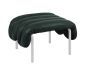 Puffy Ottoman - Dark Green Leather/Stainless