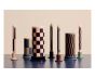 Column Candle-Medium-Anthrachite and bordeaux