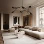 Temple Coffee Table Tall - Chrome/Limestone