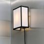 Ava Square Wall Lamp UK plug converter-White