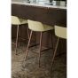 Rely Counter Stool HW118 Low back Lacquered walnut base Plastic gliders Light Blue shell