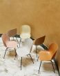Beetle Dining Chair - Black Matt Conic Base - New Beige Shell