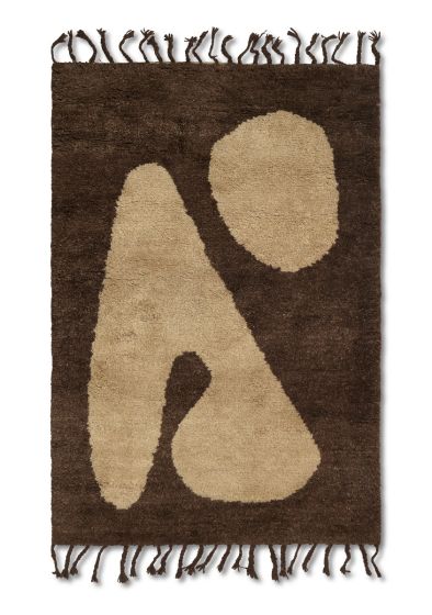 Abstract Rug Small - Brown/Off -White