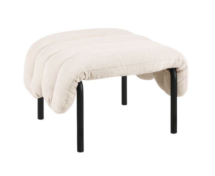 Puffy Ottoman - Natural / Black Grey