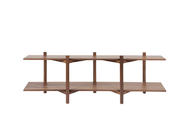 Buy Zig Zag Media Shelf - Walnut Online | The Bowery Company