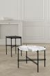 TS Coffee Table Ø105 - Black Base / White Carrara Marble Top