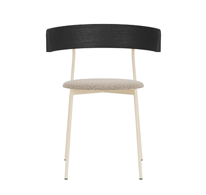Friday Dining Chair with Arms - Sand Frame/Black Back/Upholstery ( Alpine - Natural - 01)